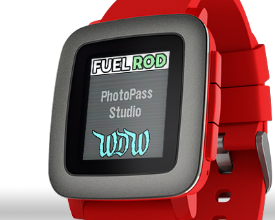 An image of a Pebble smartwatch, on the screen of which is displayed the text