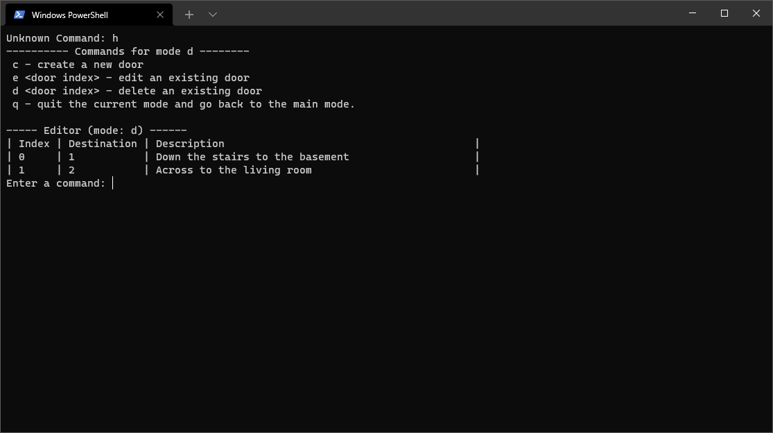 A screenshot of the ctext door editor